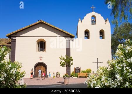 Old MIssion Santa Ines, Solvang, Santa Barbara County, Central California, USA Stock Photo