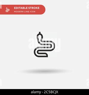Snake Simple vector icon. Illustration symbol design template for web mobile UI element. Perfect color modern pictogram on editable stroke. Snake icons for your business project Stock Vector