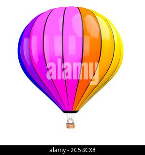 rainbow balloon pink side view, 3d illustration Stock Photo