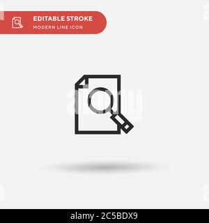 Search File Simple vector icon. Illustration symbol design template for web mobile UI element. Perfect color modern pictogram on editable stroke. Search File icons for your business project Stock Vector
