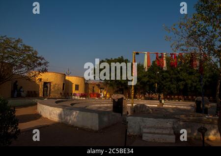 a peaceful desert village in rajasthan Stock Photo