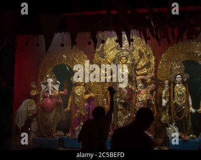 worship to Durga in west bengal is great festival Stock Photo