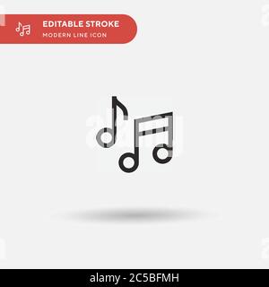 Quaver Simple vector icon. Illustration symbol design template for web mobile UI element. Perfect color modern pictogram on editable stroke. Quaver icons for your business project Stock Vector