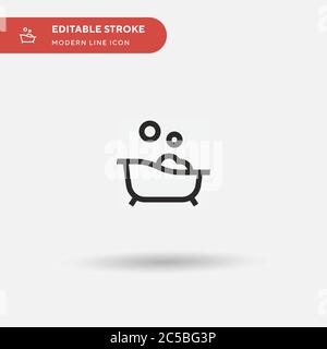 Bathtub Simple vector icon. Illustration symbol design template for web mobile UI element. Perfect color modern pictogram on editable stroke. Bathtub icons for your business project Stock Vector