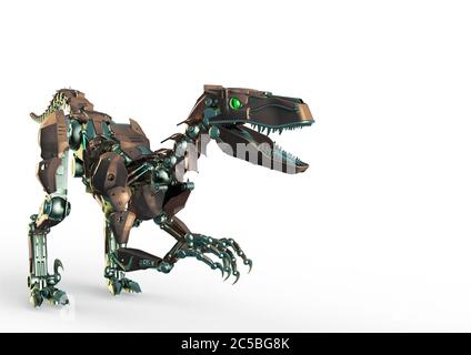 dino raptor robot is running, 3d illustration Stock Photo - Alamy