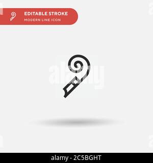 Party Blower Simple vector icon. Illustration symbol design template for web mobile UI element. Perfect color modern pictogram on editable stroke. Party Blower icons for your business project Stock Vector
