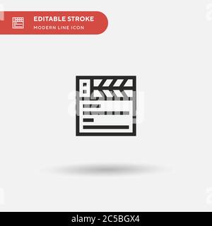 Film Clapperboard Simple vector icon. Illustration symbol design template for web mobile UI element. Perfect color modern pictogram on editable stroke. Film Clapperboard icons for your business project Stock Vector