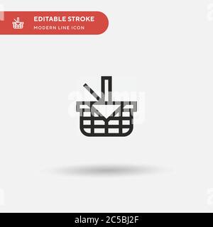 Picnic Basket Simple vector icon. Illustration symbol design template for web mobile UI element. Perfect color modern pictogram on editable stroke. Picnic Basket icons for your business project Stock Vector