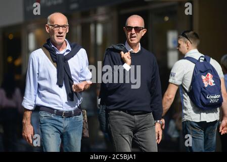 Italian men in Via Sparano da Bari. Bari, Italy Stock Photo