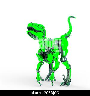 dino raptor robot is running, 3d illustration Stock Photo - Alamy