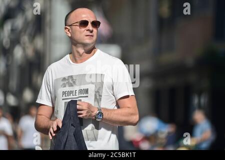 Italian man in Via Sparano da Bari. Bari, Italy Stock Photo