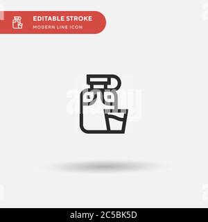 Alcoholic Drink Simple vector icon. Illustration symbol design template for web mobile UI element. Perfect color modern pictogram on editable stroke. Alcoholic Drink icons for your business project Stock Vector
