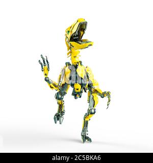 dino raptor robot is running, 3d illustration Stock Photo - Alamy