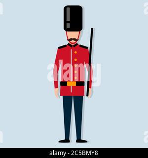 british army soldier isolated vector illustration Stock Vector