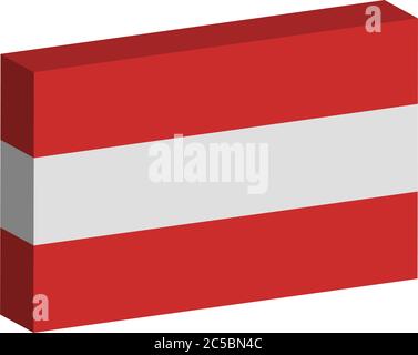 3D flag of Austria Stock Vector