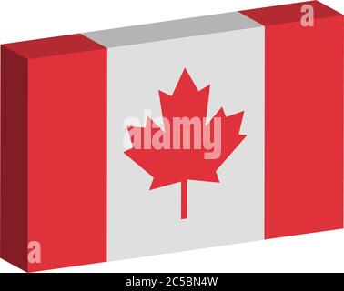 3D flag of Canada Stock Vector