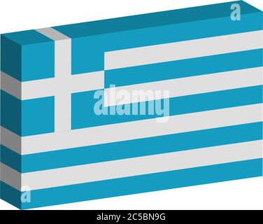 3D flag of Greece Stock Vector