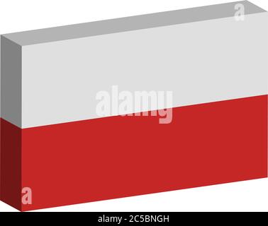 3D flag of Poland Stock Vector