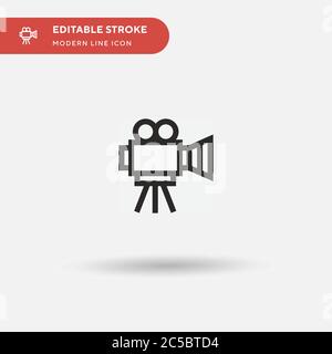 Videocamera Simple vector icon. Illustration symbol design template for web mobile UI element. Perfect color modern pictogram on editable stroke. Videocamera icons for your business project Stock Vector