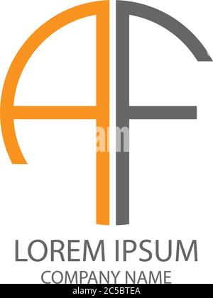 Circle AF logo letter design concept in orange and black colors Stock Vector