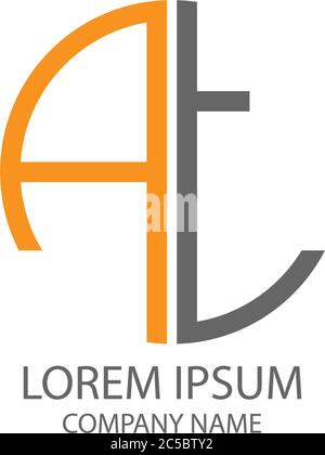 Circle At logo letter design concept in orange and black colors Stock Vector