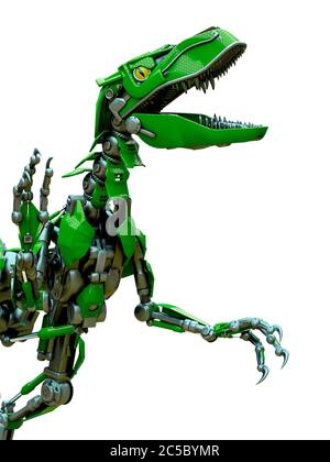 dino raptor robot is running, 3d illustration Stock Photo - Alamy