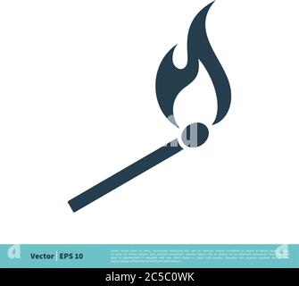 Matchstick, Wooden Lighter Icon Vector Logo Template Illustration Design. Vector EPS 10. Stock Vector