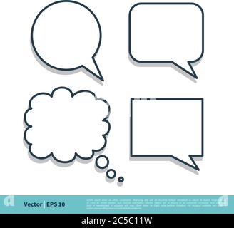 Blank Speech Bubble Set Icon Vector Logo Template Illustration Design. Vector EPS 10. Stock Vector