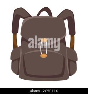 Solid rucksack with clasps and straps, unisex urban bag Stock Vector
