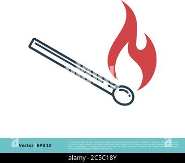Matchstick, Wooden Lighter Icon Vector Logo Template Illustration Design. Vector EPS 10. Stock Vector