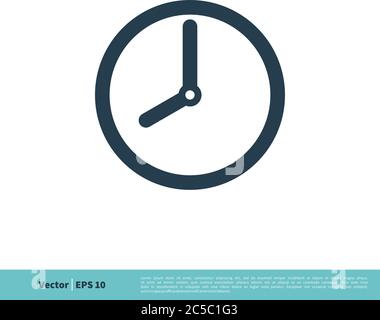 Clock, Time Icon Vector Logo Template Illustration Design. Vector EPS 10. Stock Vector