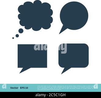 Blank Speech Bubble Set Icon Vector Logo Template Illustration Design. Vector EPS 10. Stock Vector
