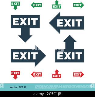 Exit Sign Arrow Icon Vector Logo Template Illustration Design. Vector EPS 10. Stock Vector