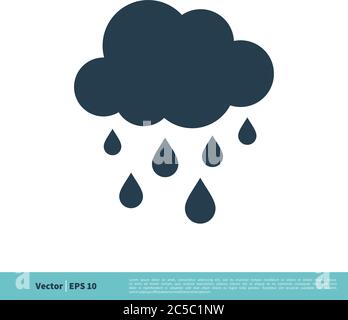 Cloud and Rain Drop Icon Vector Logo Template Illustration Design. Vector EPS 10. Stock Vector