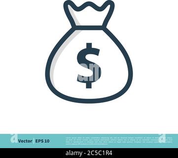 Money Bag Icon Vector Logo Template Illustration Design. Vector EPS 10. Stock Vector