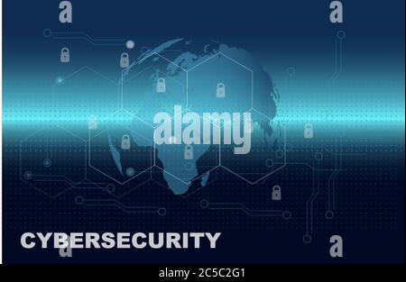 Cyber security concept vector drawing