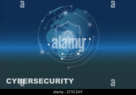 Cyber security concept vector drawing Stock Vector