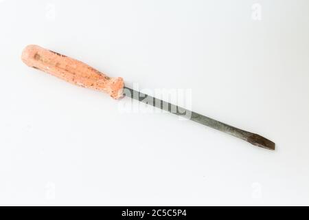 old screwdriver on white background Stock Photo