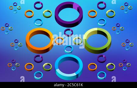 different size of rainbow circles on abstract backgrounds Stock Vector