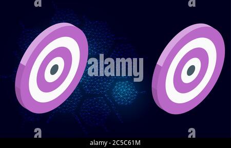 digital textile design of targets on hexagon backgrounds Stock Vector