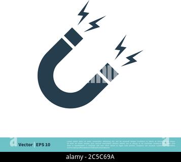 Magnet Icon Vector Logo Template Illustration Design. Vector EPS 10. Stock Vector