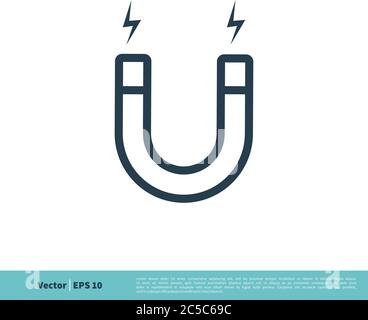 Magnet Icon Vector Logo Template Illustration Design. Vector EPS 10. Stock Vector