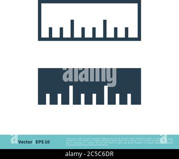 Measure Ruler Icon Vector Logo Template Illustration Design. Vector EPS 10. Stock Vector