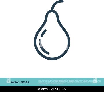 Pear Fruit Icon Vector Logo Template Illustration Design. Vector EPS 10. Stock Vector