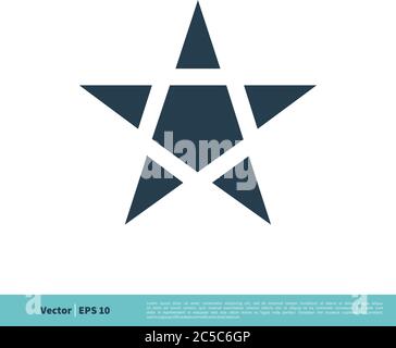 Pentagram Star Icon Vector Logo Template Illustration Design. Vector EPS 10. Stock Vector