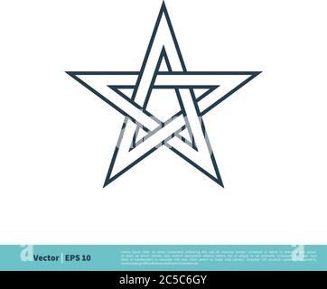 Pentagram Star Icon Vector Logo Template Illustration Design. Vector EPS 10. Stock Vector