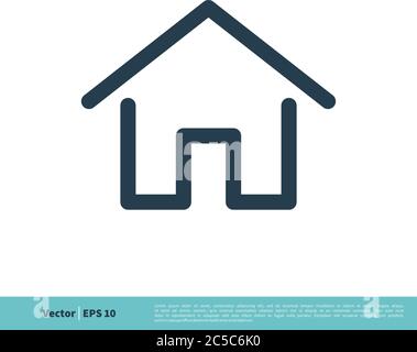 Home Button Icon Vector Logo Template Illustration Design. Vector EPS 10. Stock Vector