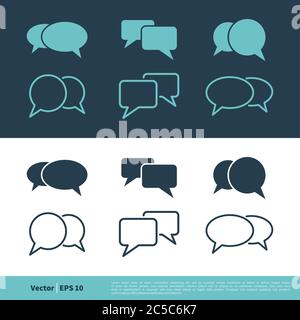 Set Speech Bubble Icon Vector Logo Template Illustration Design. Vector EPS 10. Stock Vector