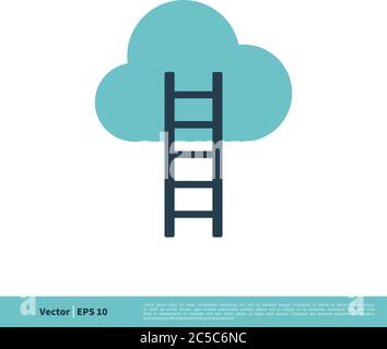 Ladder and Cloud Icon Vector Logo Template Illustration Design. Vector EPS 10. Stock Vector