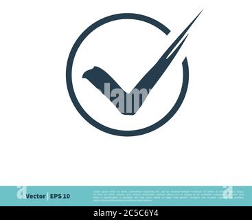 Tick Check Mark Icon Vector Logo Template Illustration Design. Vector EPS 10. Stock Vector